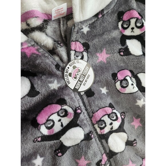 New Holiday Time Women's Cute Panda Sleepwear with Hood, NWT - Picture 3 of 12
